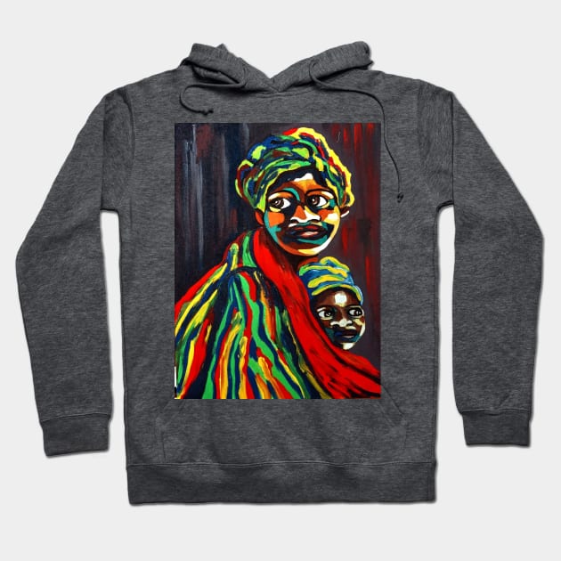 African Traditional Tribal Women Abstract Art Canvas Painting 8 Hoodie by PatrioTEEism